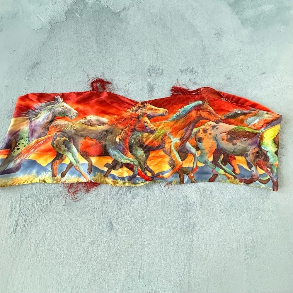 Nancy Dunlop Cawdrey “Follow My Lead” Vibrant Dye On Satin Silk 12” X 58”
